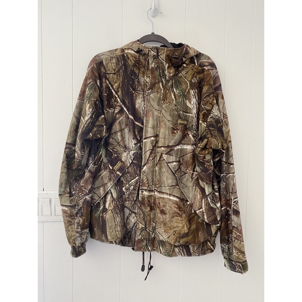 Game Hide Realtree Mens Jacket Sz Lrg Camo Full Zip Long Sleeves Hood